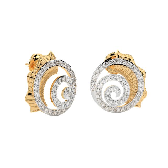 Tony Round Diamond Stud Earrings